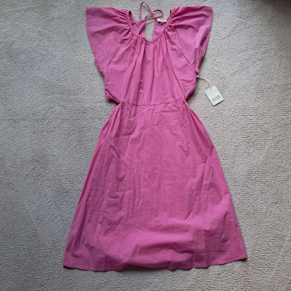 BRAND NEW with tags A.N.A Pink Flutter Sleeve Dress
